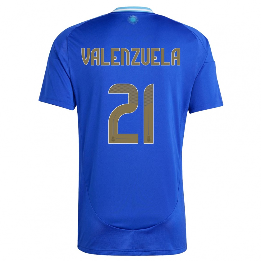 Kandiny Gyermek Argentína Fernando Valenzuela #21 Kék Idegenbeli Jersey 24-26 Mez Póló Ing