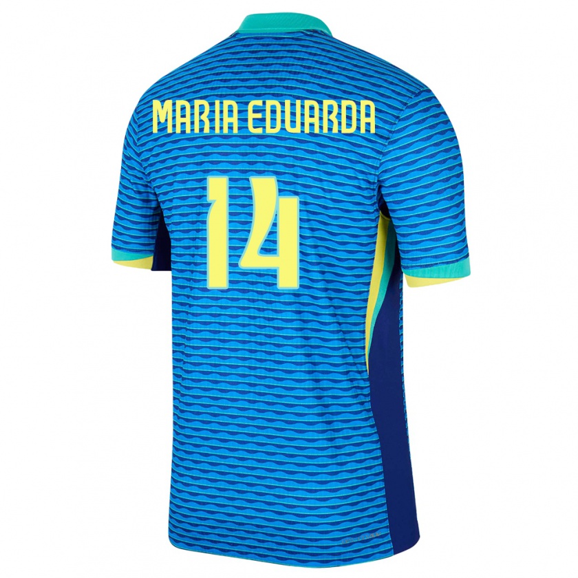 Kandiny Gyermek Brazília Maria Eduarda #14 Kék Idegenbeli Jersey 24-26 Mez Póló Ing