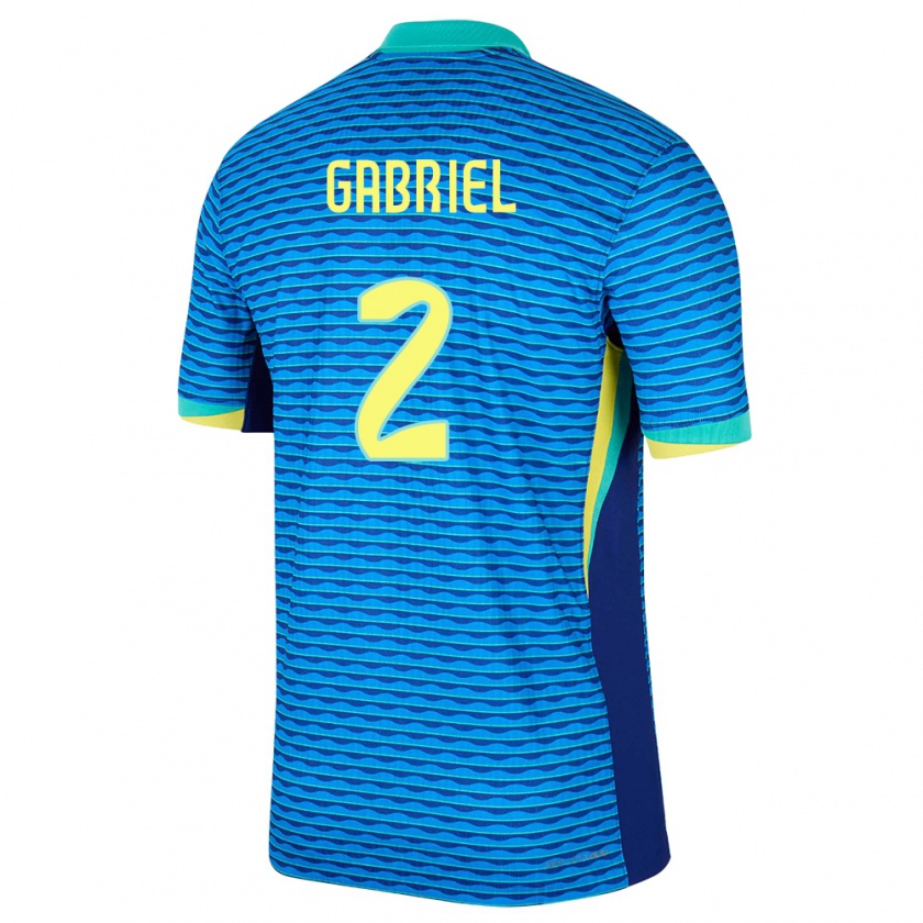 Kandiny Gyermek Brazília Victor Gabriel #2 Kék Idegenbeli Jersey 24-26 Mez Póló Ing