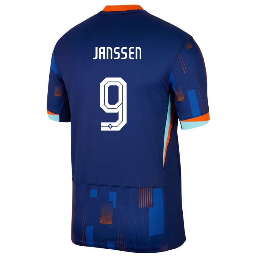 Kandiny Gyermek Hollandia Vincent Janssen #9 Kék Idegenbeli Jersey 24-26 Mez Póló Ing