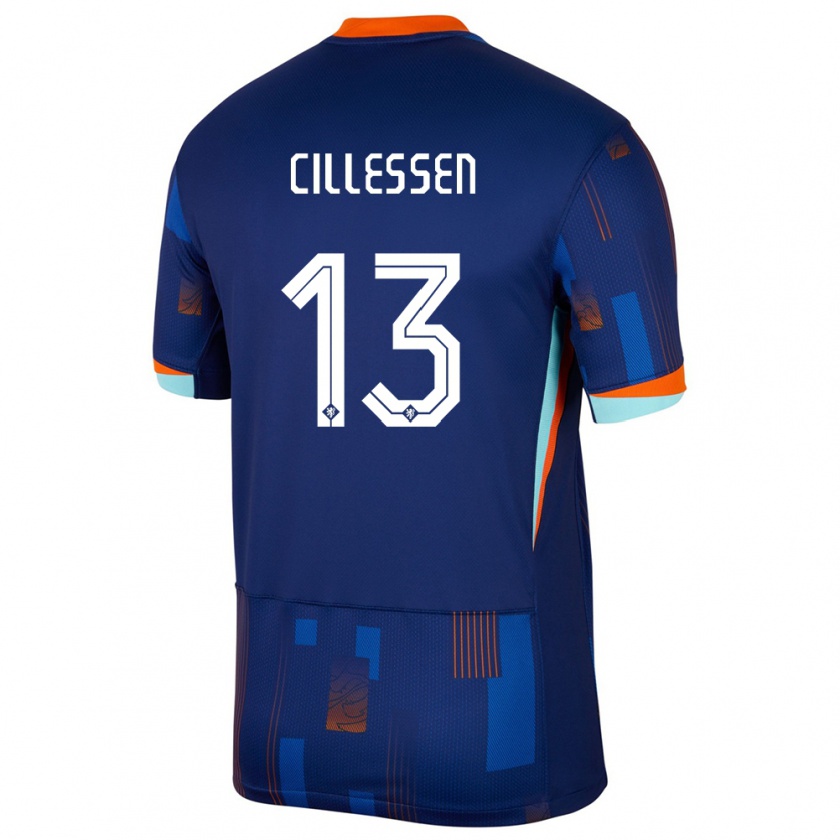 Kandiny Gyermek Hollandia Jasper Cillessen #13 Kék Idegenbeli Jersey 24-26 Mez Póló Ing