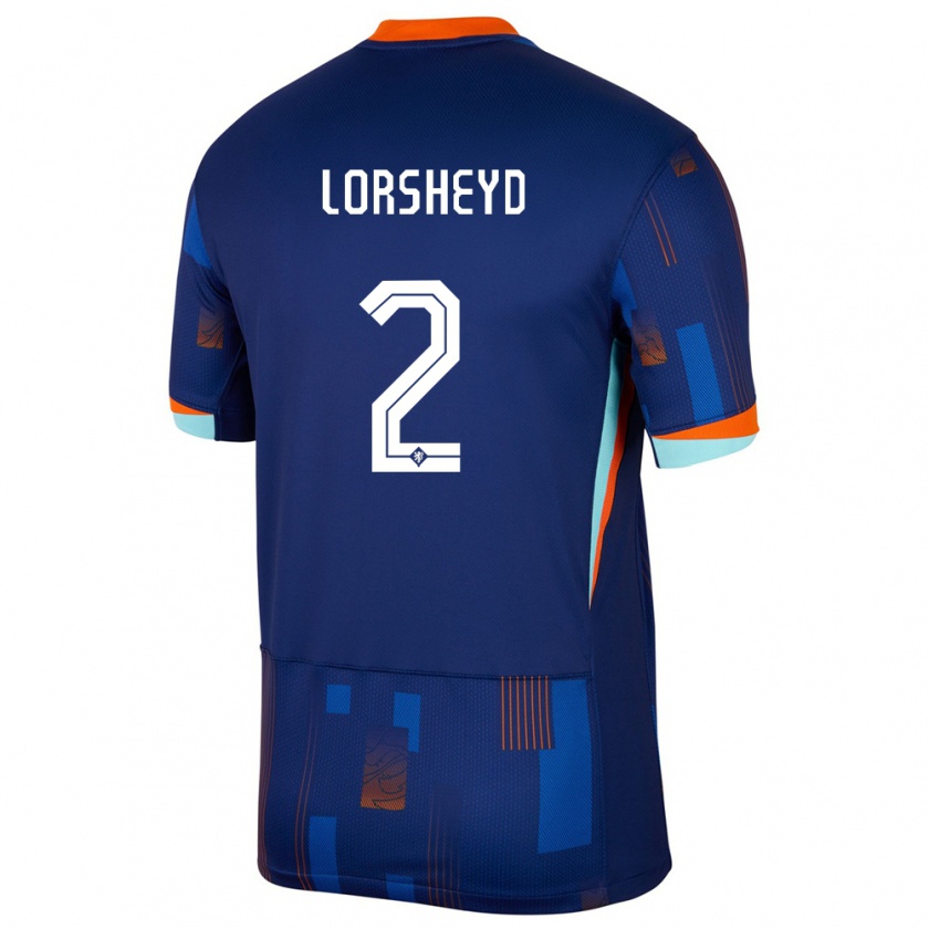 Kandiny Gyermek Hollandia Barbara Lorsheyd #2 Kék Idegenbeli Jersey 24-26 Mez Póló Ing