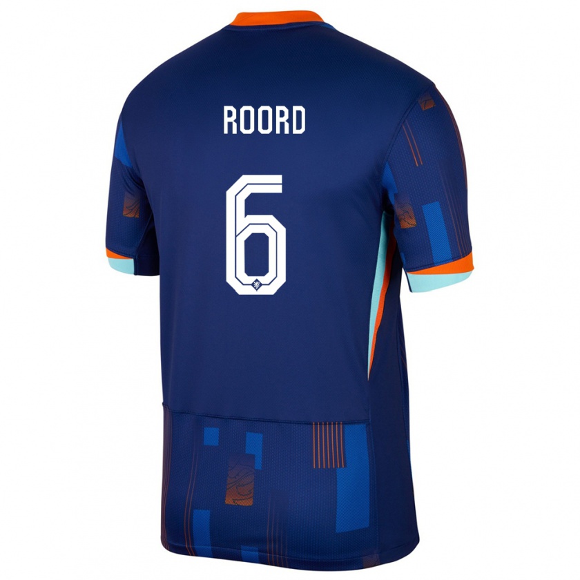 Kandiny Gyermek Hollandia Jill Roord #6 Kék Idegenbeli Jersey 24-26 Mez Póló Ing