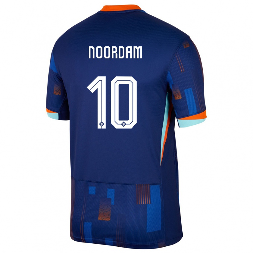 Kandiny Gyermek Hollandia Nadine Noordam #10 Kék Idegenbeli Jersey 24-26 Mez Póló Ing