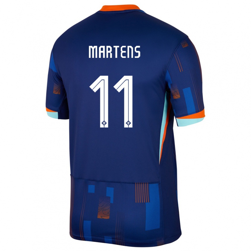 Kandiny Gyermek Hollandia Lieke Martens #11 Kék Idegenbeli Jersey 24-26 Mez Póló Ing