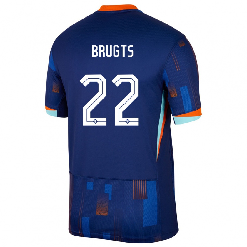 Kandiny Gyermek Hollandia Esmee Brugts #22 Kék Idegenbeli Jersey 24-26 Mez Póló Ing