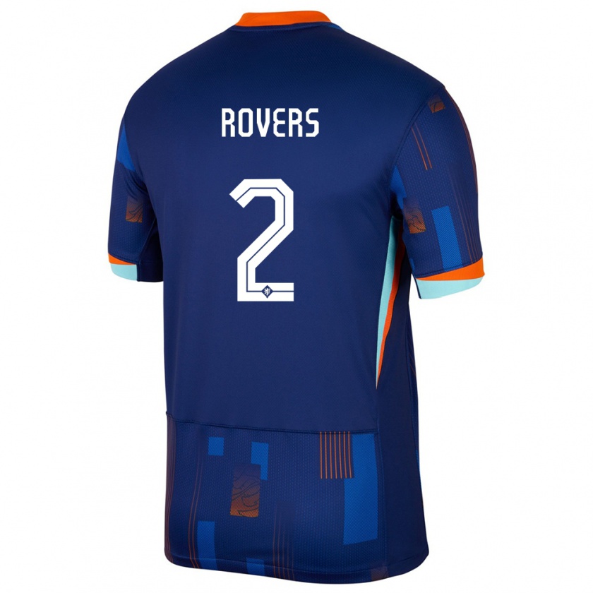 Kandiny Gyermek Hollandia Bram Rovers #2 Kék Idegenbeli Jersey 24-26 Mez Póló Ing