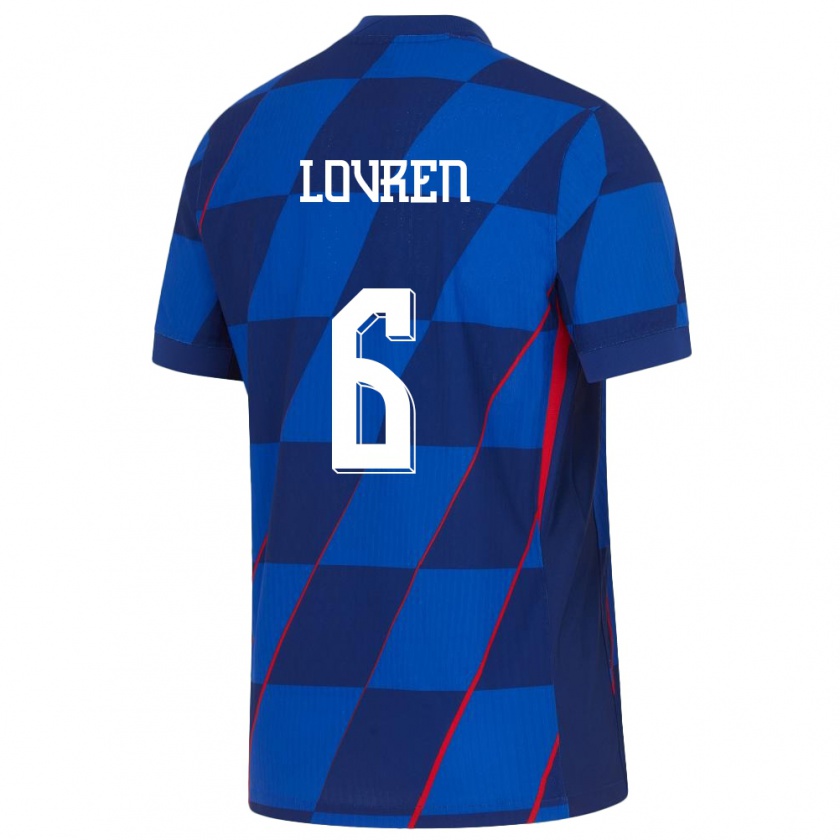 Kandiny Gyermek Horvátország Dejan Lovren #6 Kék Idegenbeli Jersey 24-26 Mez Póló Ing