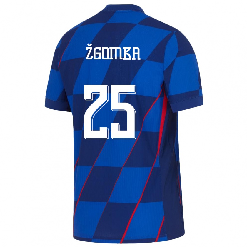 Kandiny Gyermek Horvátország Marin Zgomba #25 Kék Idegenbeli Jersey 24-26 Mez Póló Ing