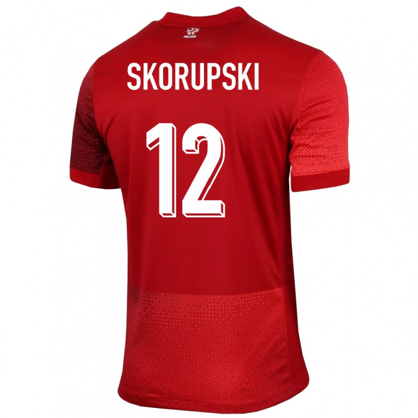 Kandiny Gyermek Lengyelország Lukasz Skorupski #12 Piros Idegenbeli Jersey 24-26 Mez Póló Ing