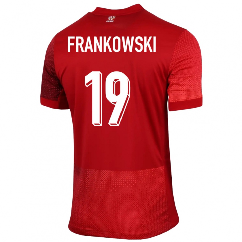 Kandiny Gyermek Lengyelország Przemyslaw Frankowski #19 Piros Idegenbeli Jersey 24-26 Mez Póló Ing