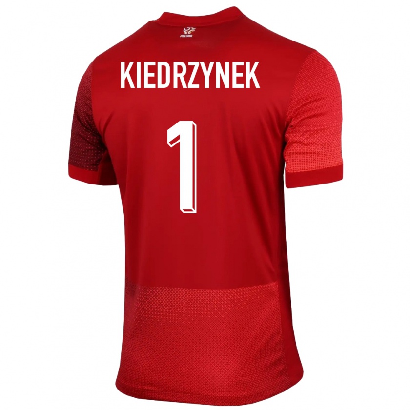 Kandiny Gyermek Lengyelország Katarzyna Kiedrzynek #1 Piros Idegenbeli Jersey 24-26 Mez Póló Ing