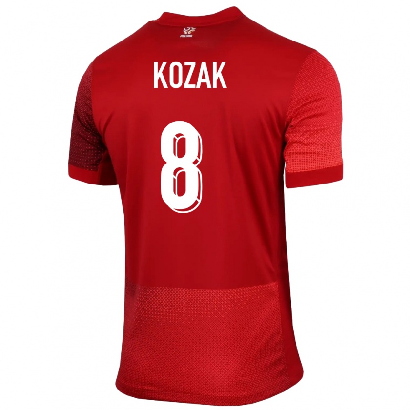 Kandiny Gyermek Lengyelország Kinga Kozak #8 Piros Idegenbeli Jersey 24-26 Mez Póló Ing