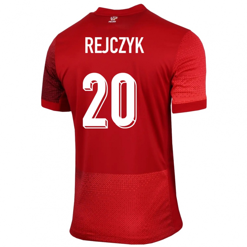 Kandiny Gyermek Lengyelország Filip Rejczyk #20 Piros Idegenbeli Jersey 24-26 Mez Póló Ing