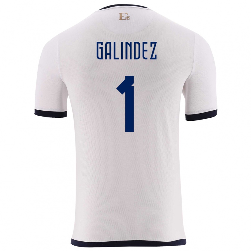 Kandiny Gyermek Ecuador Hernan Galindez #1 Fehér Idegenbeli Jersey 24-26 Mez Póló Ing