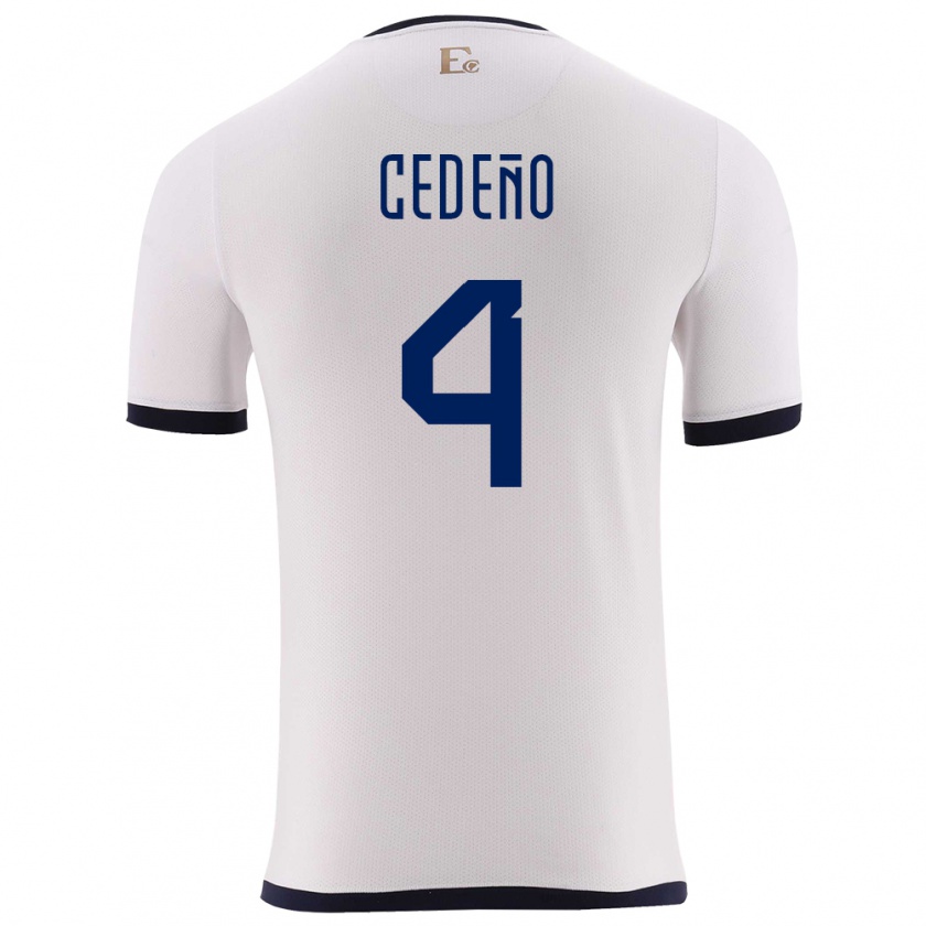 Kandiny Gyermek Ecuador Stefany Cedeno #4 Fehér Idegenbeli Jersey 24-26 Mez Póló Ing