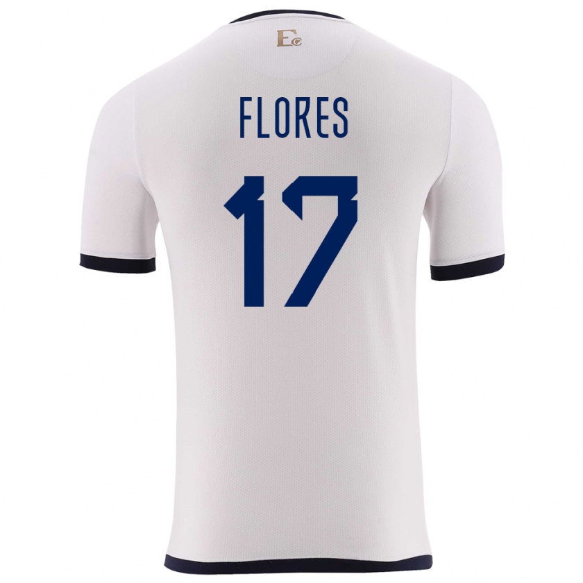 Kandiny Gyermek Ecuador Karen Flores #17 Fehér Idegenbeli Jersey 24-26 Mez Póló Ing