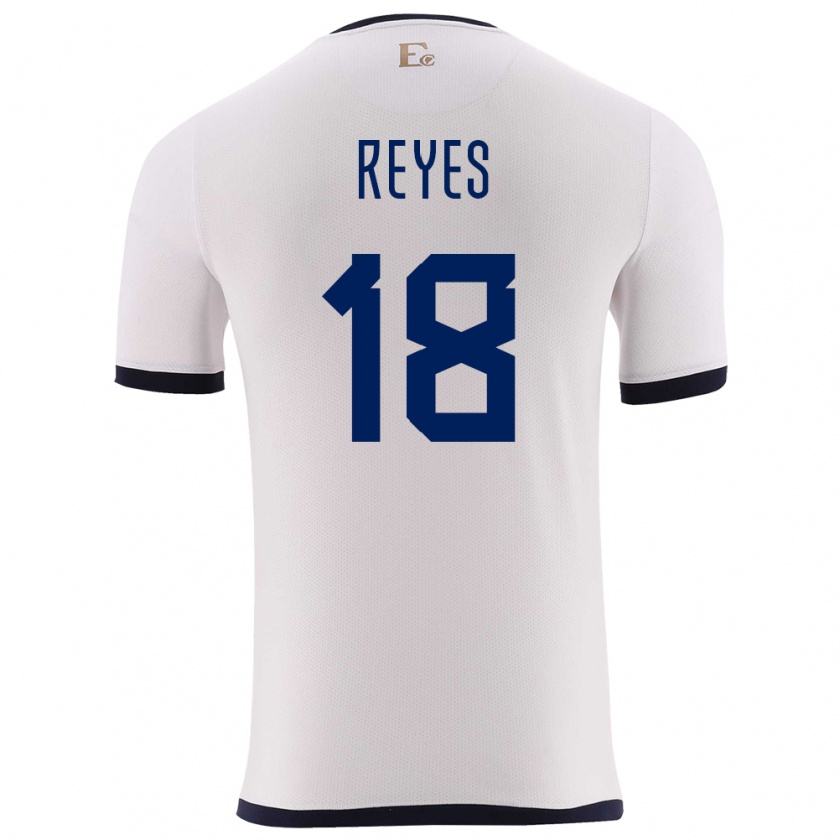 Kandiny Gyermek Ecuador Ashley Reyes #18 Fehér Idegenbeli Jersey 24-26 Mez Póló Ing