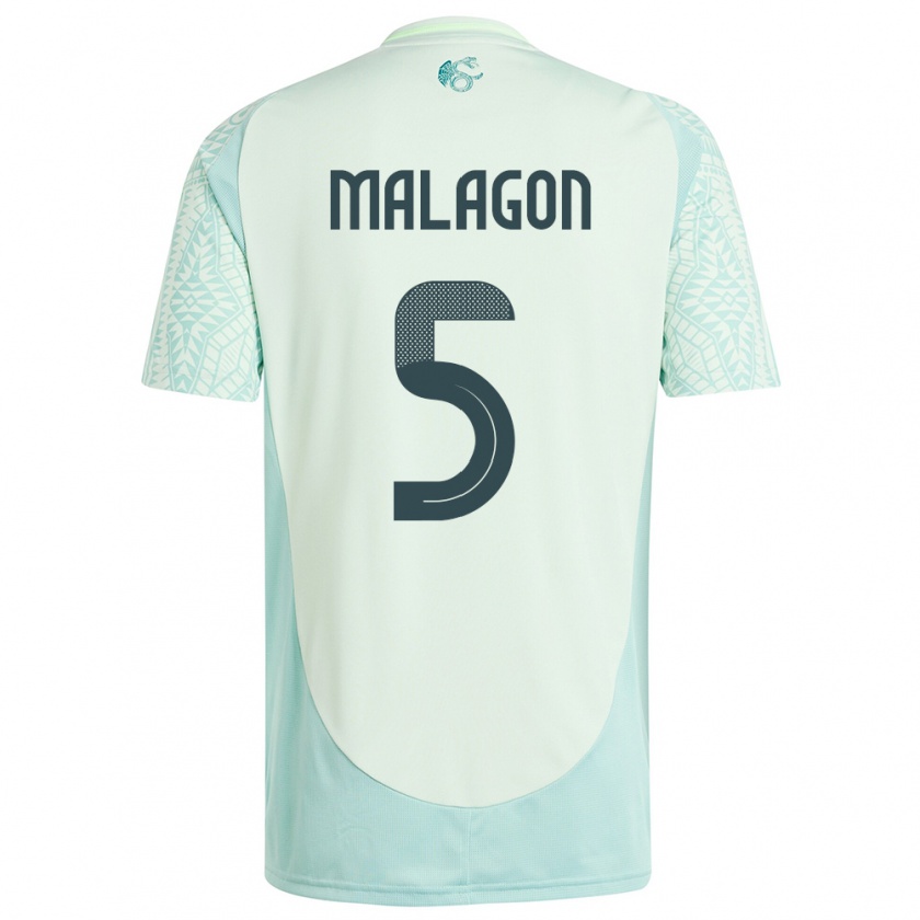 Kandiny Gyermek Mexikó Luis Malagon #5 Vászonzöld Idegenbeli Jersey 24-26 Mez Póló Ing