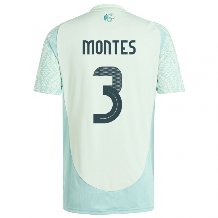 Kandiny Gyermek Mexikó Cesar Montes #3 Vászonzöld Idegenbeli Jersey 24-26 Mez Póló Ing