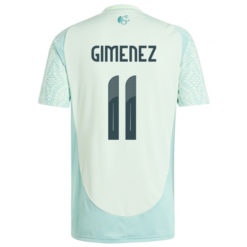 Kandiny Gyermek Mexikó Santiago Gimenez #11 Vászonzöld Idegenbeli Jersey 24-26 Mez Póló Ing