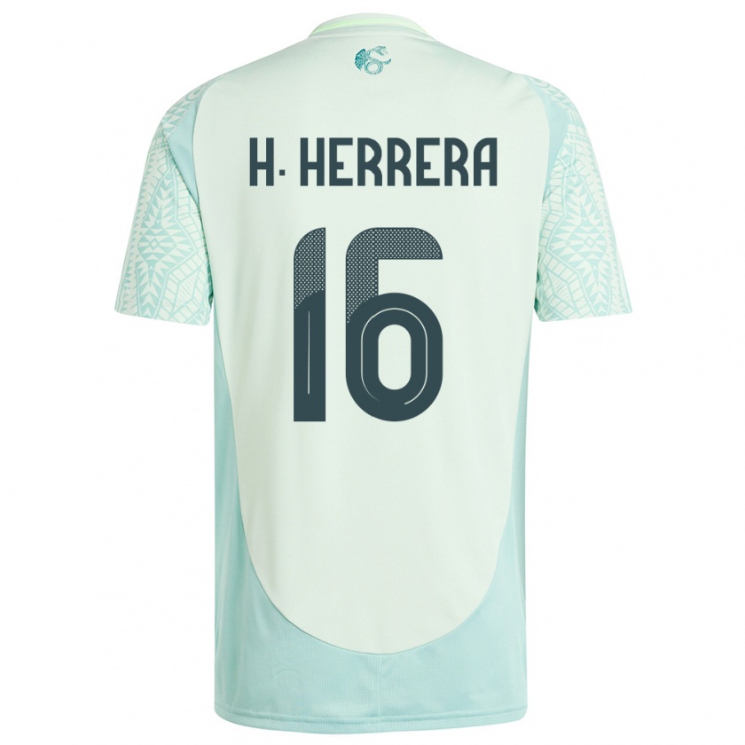 Kandiny Gyermek Mexikó Hector Herrera #16 Vászonzöld Idegenbeli Jersey 24-26 Mez Póló Ing