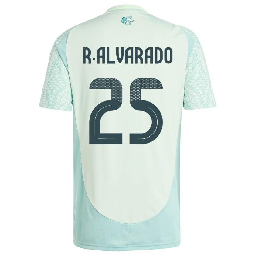 Kandiny Gyermek Mexikó Roberto Alvarado #25 Vászonzöld Idegenbeli Jersey 24-26 Mez Póló Ing