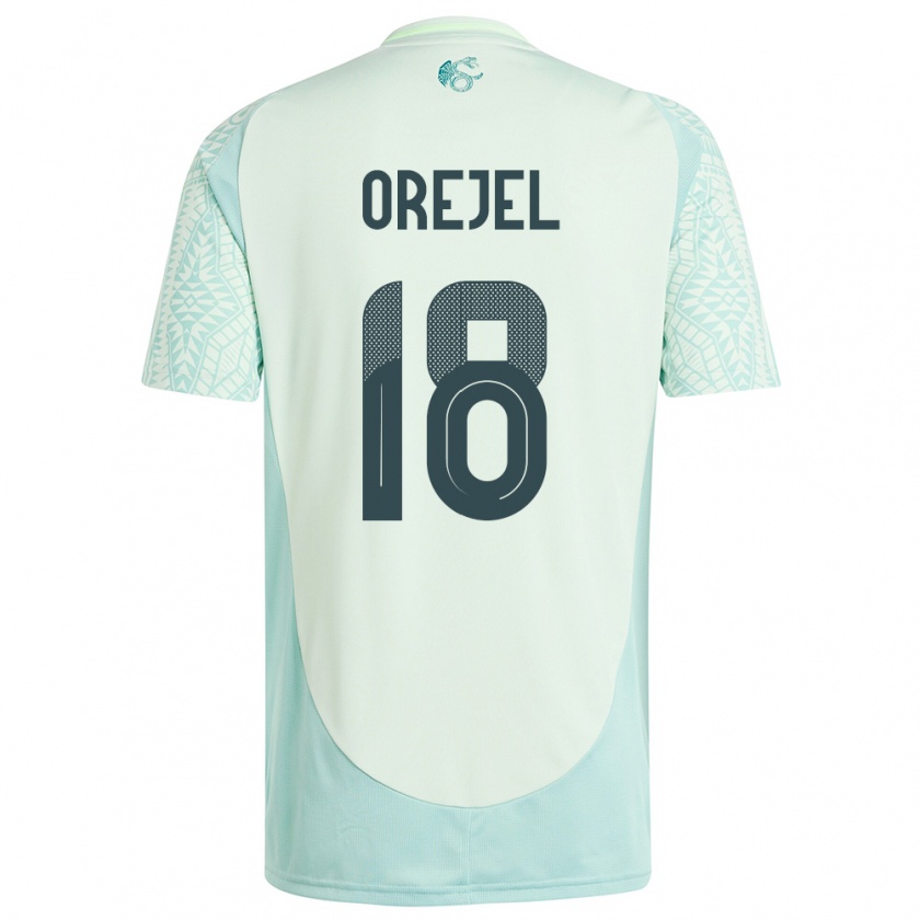 Kandiny Gyermek Mexikó Jocelyn Orejel #18 Vászonzöld Idegenbeli Jersey 24-26 Mez Póló Ing