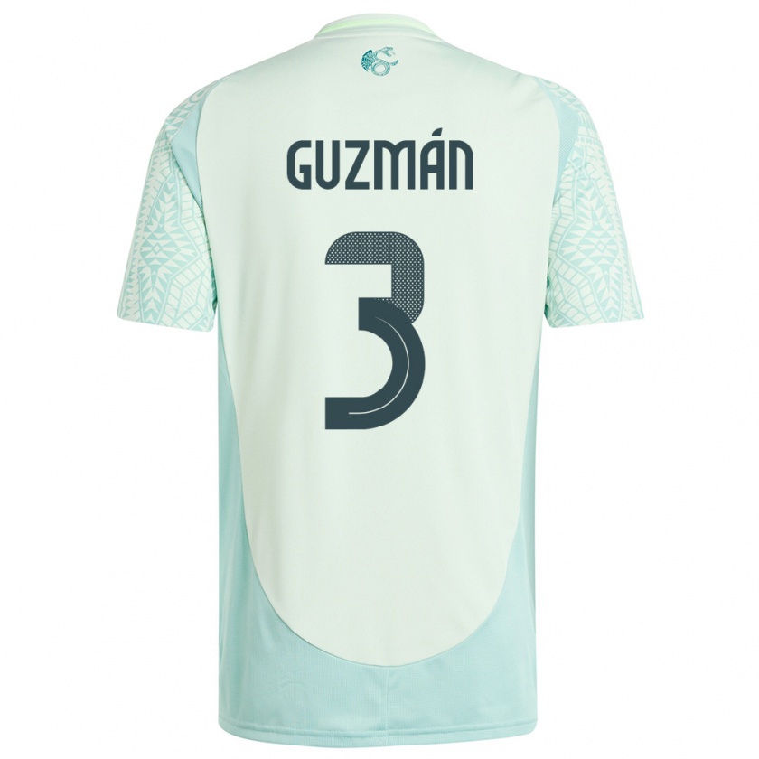 Kandiny Gyermek Mexikó Victor Guzman #3 Vászonzöld Idegenbeli Jersey 24-26 Mez Póló Ing