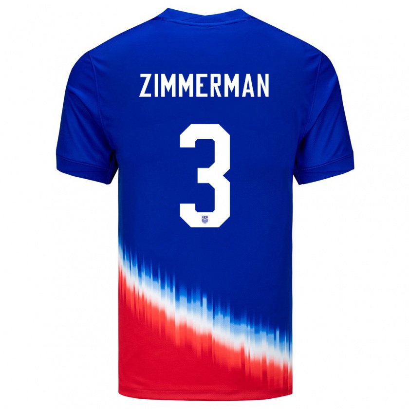 Kandiny Gyermek Egyesült Államok Walker Zimmerman #3 Kék Idegenbeli Jersey 24-26 Mez Póló Ing