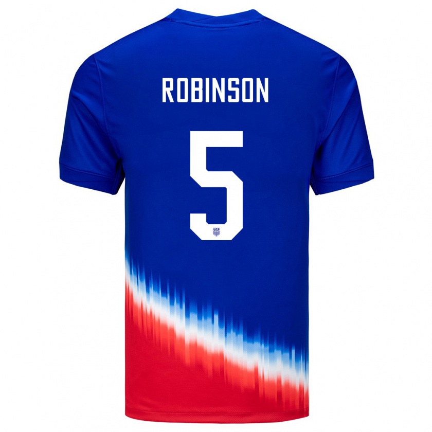 Kandiny Gyermek Egyesült Államok Antonee Robinson #5 Kék Idegenbeli Jersey 24-26 Mez Póló Ing