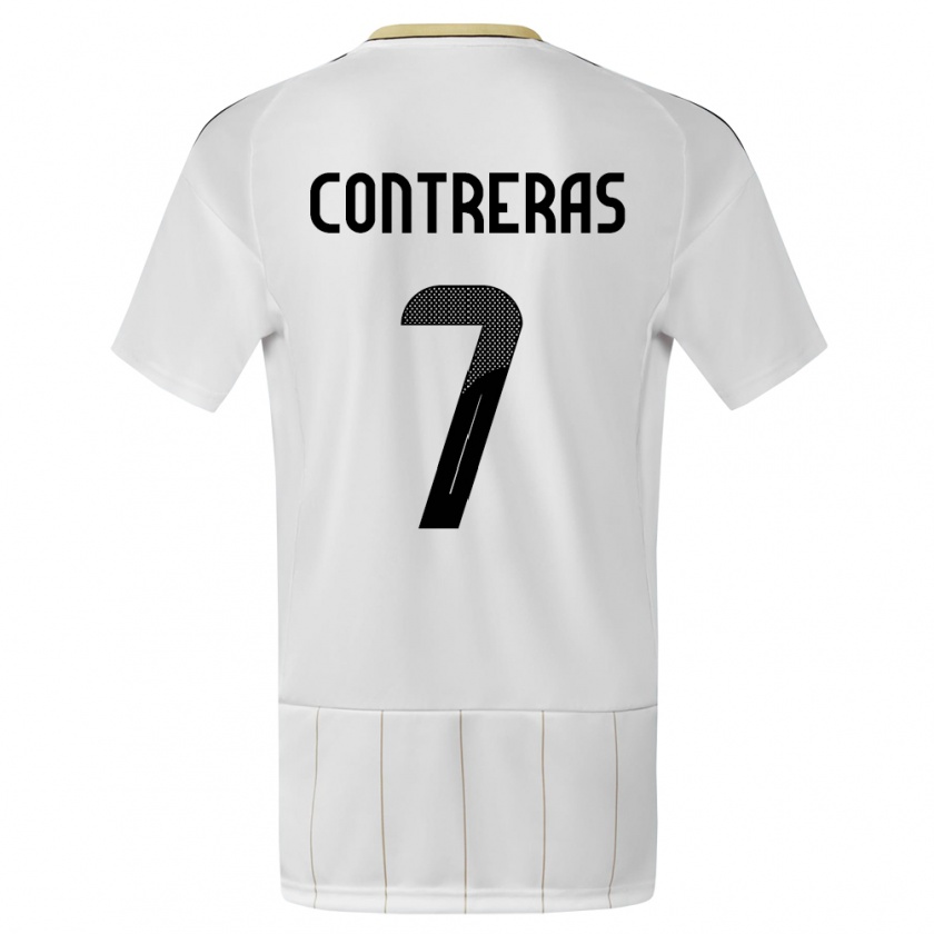 Kandiny Gyermek Costa Rica Anthony Contreras #7 Fehér Idegenbeli Jersey 24-26 Mez Póló Ing