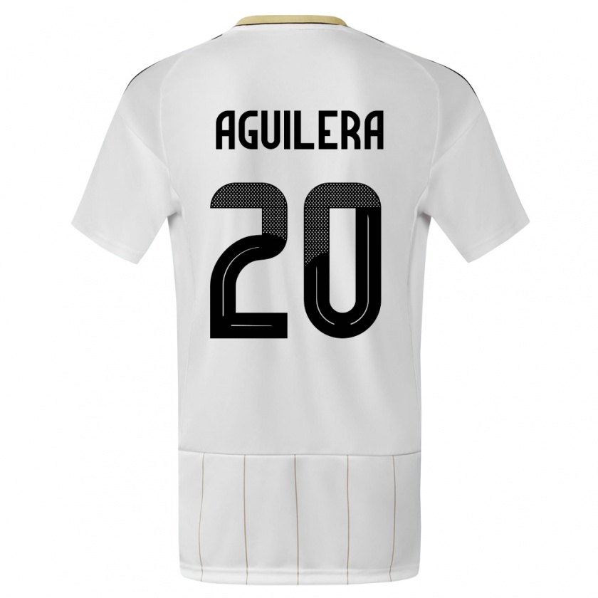 Kandiny Gyermek Costa Rica Brandon Aguilera #20 Fehér Idegenbeli Jersey 24-26 Mez Póló Ing