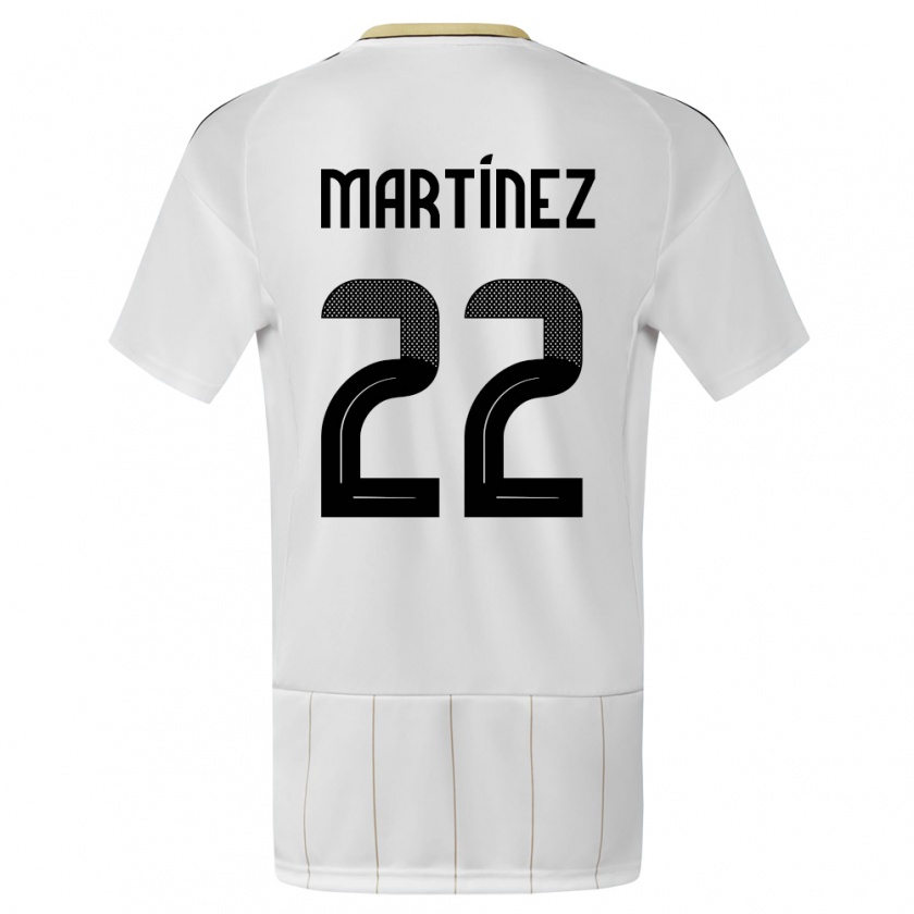 Kandiny Gyermek Costa Rica Carlos Martinez #22 Fehér Idegenbeli Jersey 24-26 Mez Póló Ing