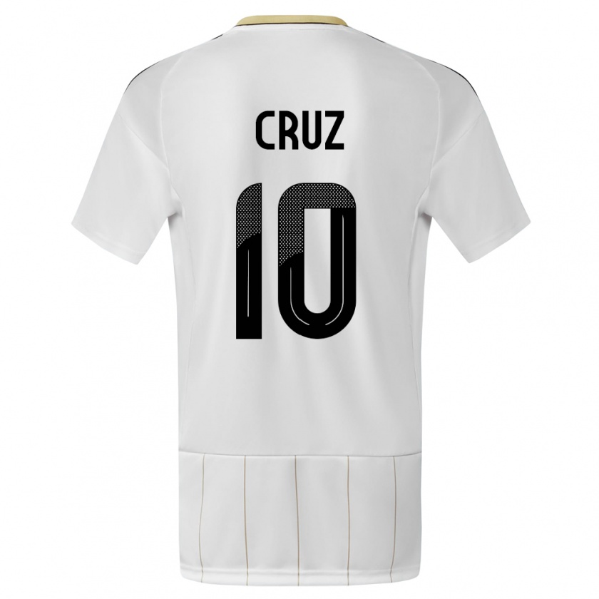 Kandiny Gyermek Costa Rica Shirley Cruz #10 Fehér Idegenbeli Jersey 24-26 Mez Póló Ing