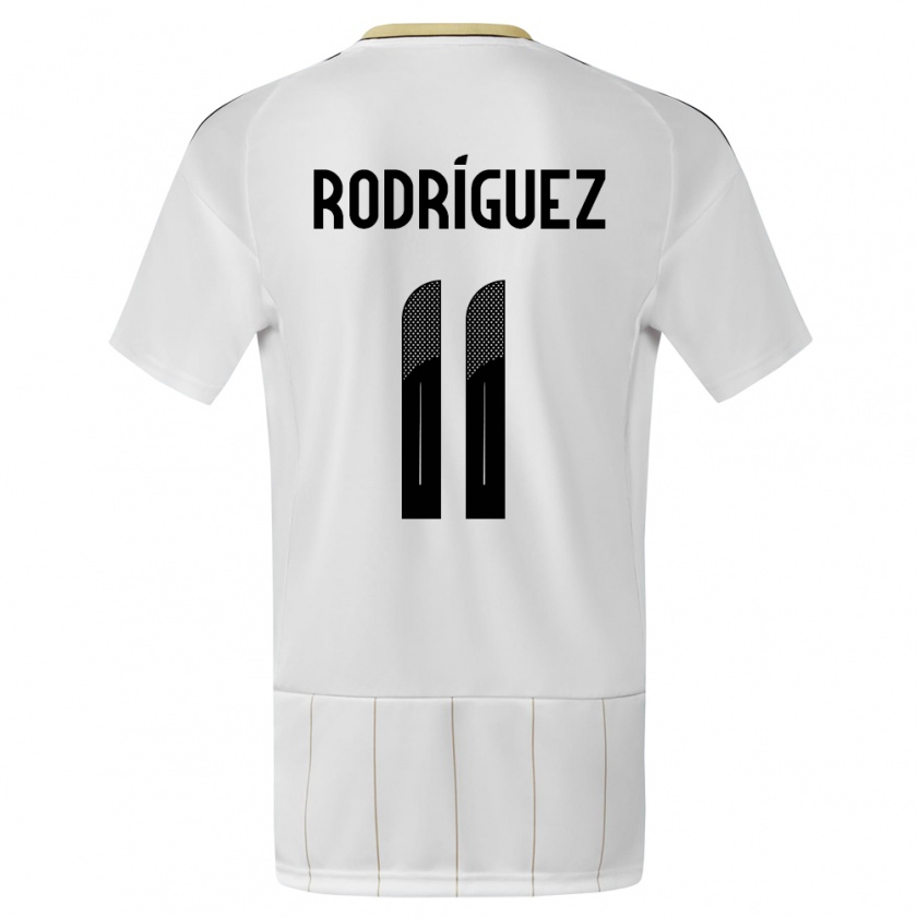 Kandiny Gyermek Costa Rica Raquel Rodriguez #11 Fehér Idegenbeli Jersey 24-26 Mez Póló Ing