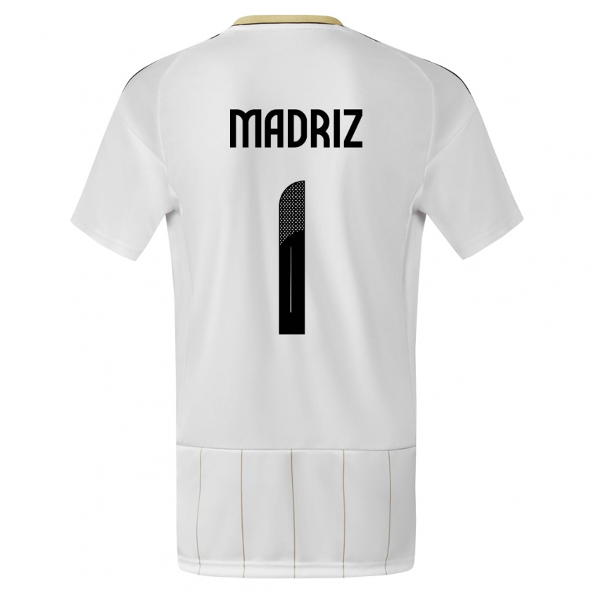 Kandiny Gyermek Costa Rica Abraham Madriz #1 Fehér Idegenbeli Jersey 24-26 Mez Póló Ing