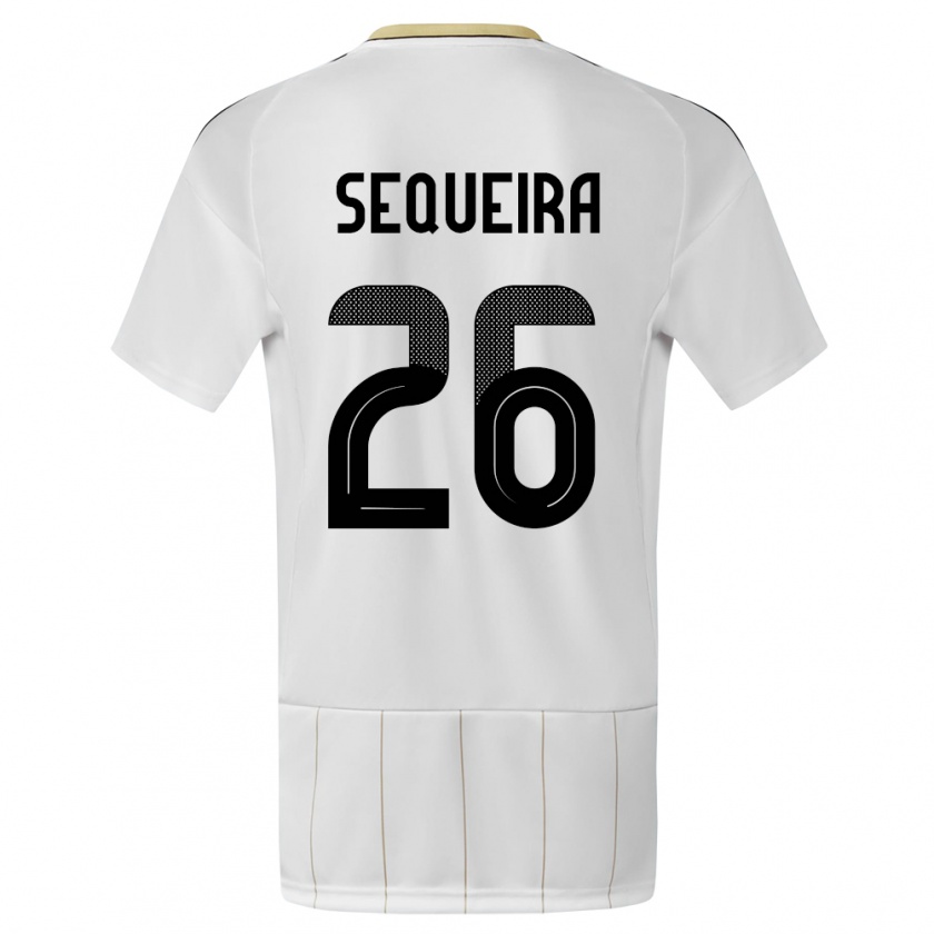 Kandiny Gyermek Costa Rica Douglas Sequeira #26 Fehér Idegenbeli Jersey 24-26 Mez Póló Ing