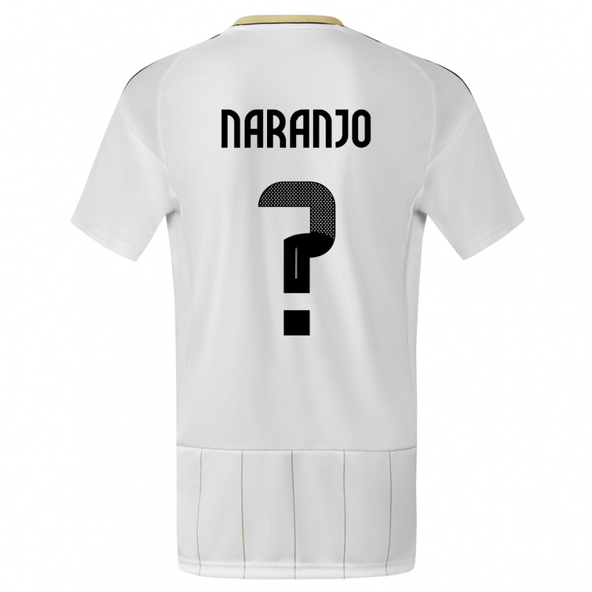 Kandiny Gyermek Costa Rica Andry Naranjo #0 Fehér Idegenbeli Jersey 24-26 Mez Póló Ing