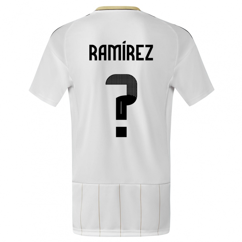 Kandiny Gyermek Costa Rica Walter Ramirez #0 Fehér Idegenbeli Jersey 24-26 Mez Póló Ing