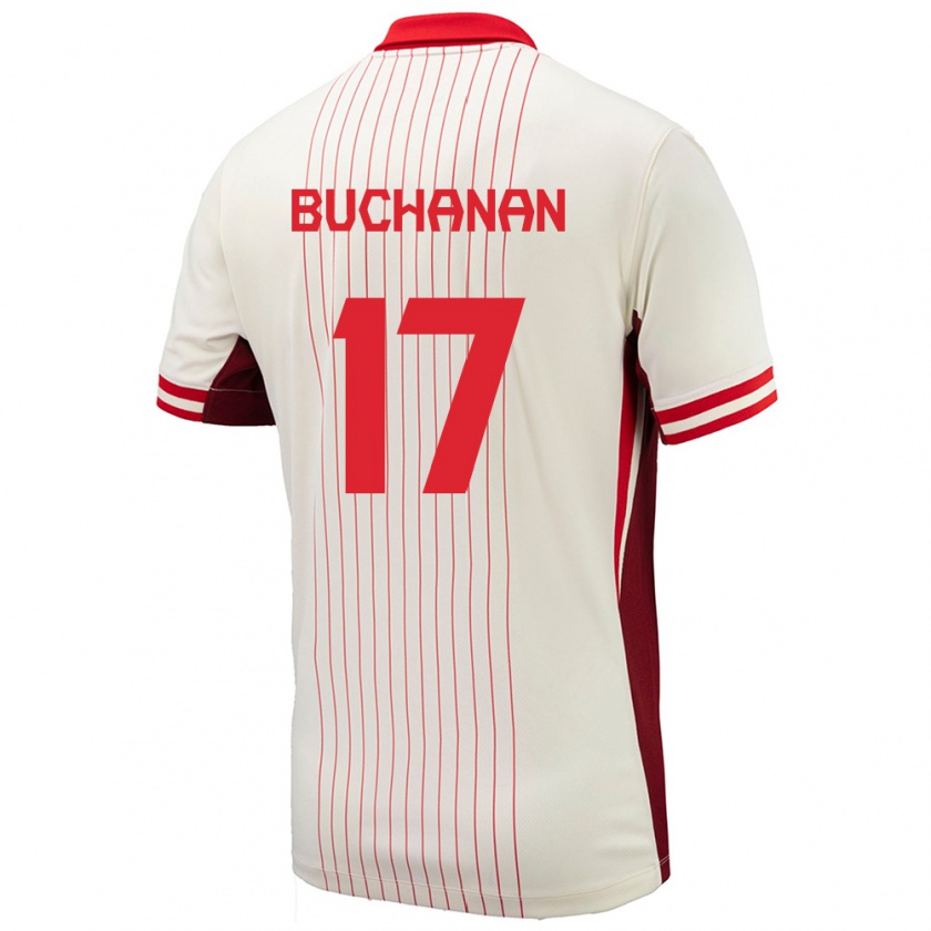 Kandiny Gyermek Kanada Tajon Buchanan #17 Fehér Idegenbeli Jersey 24-26 Mez Póló Ing