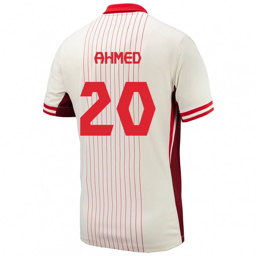 Kandiny Gyermek Kanada Ali Ahmed #20 Fehér Idegenbeli Jersey 24-26 Mez Póló Ing