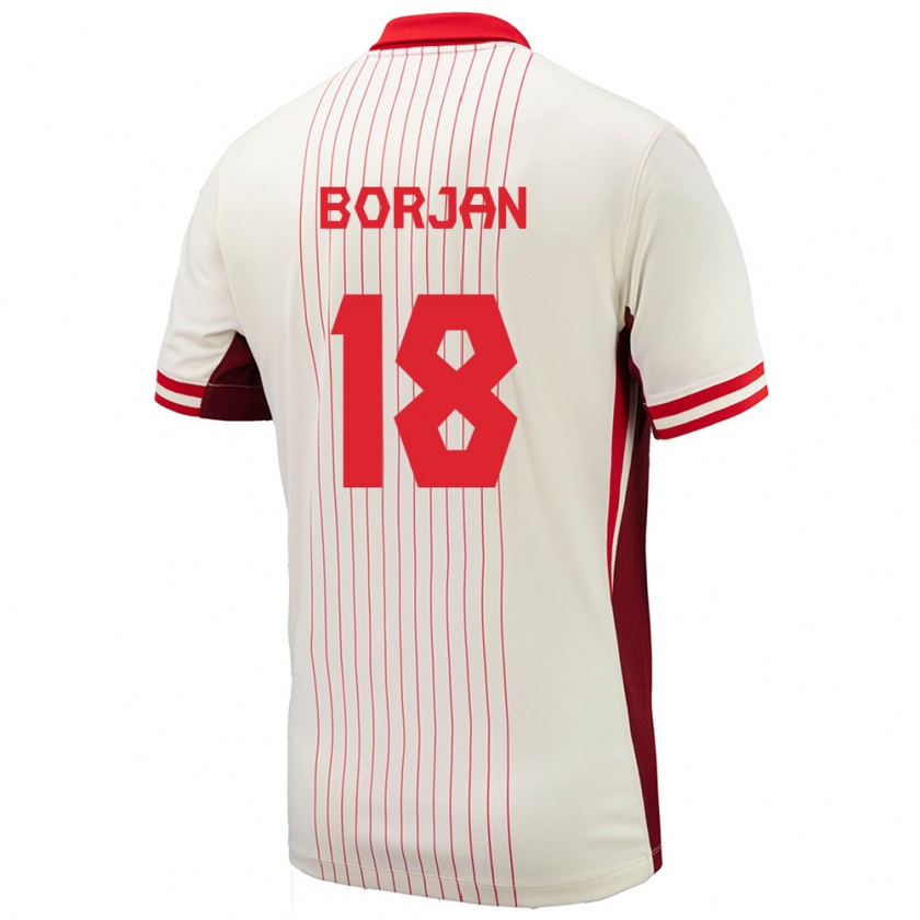 Kandiny Gyermek Kanada Milan Borjan #18 Fehér Idegenbeli Jersey 24-26 Mez Póló Ing