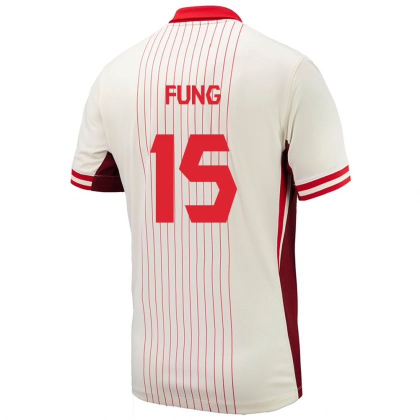 Kandiny Gyermek Kanada Victor Fung #15 Fehér Idegenbeli Jersey 24-26 Mez Póló Ing