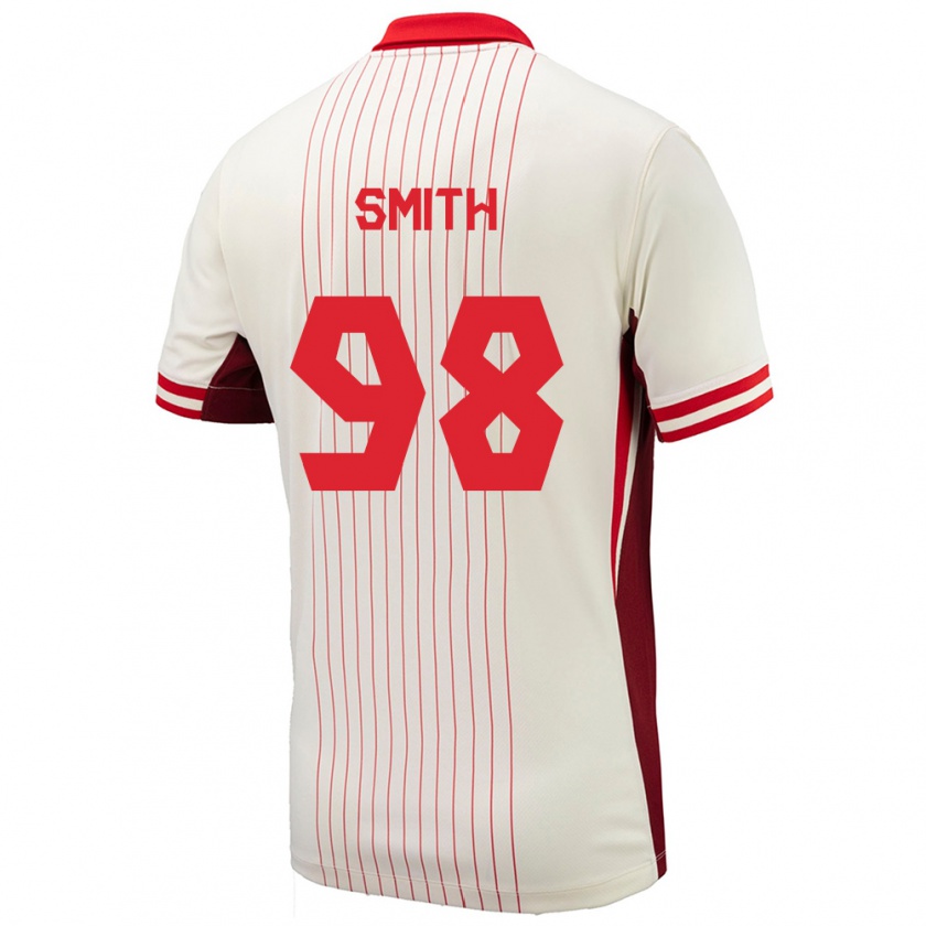 Kandiny Gyermek Kanada Olivia Smith #98 Fehér Idegenbeli Jersey 24-26 Mez Póló Ing