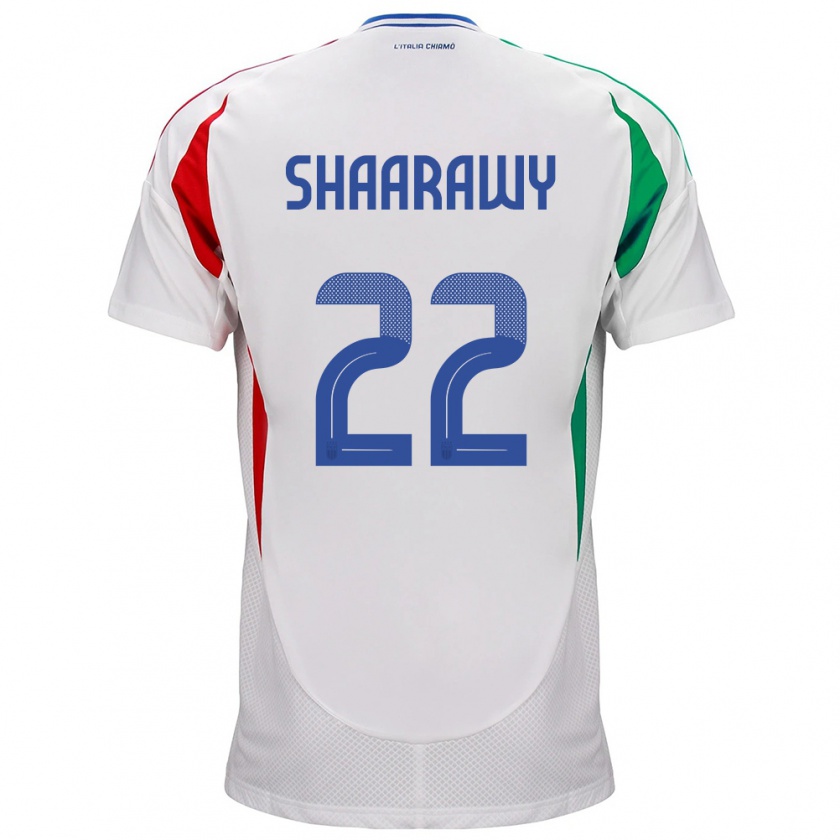 Kandiny Gyermek Olaszország Stephan El Shaarawy #22 Fehér Idegenbeli Jersey 24-26 Mez Póló Ing