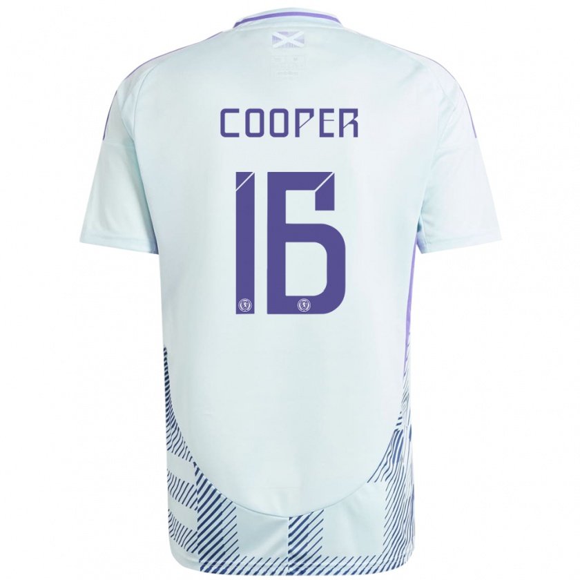 Kandiny Gyermek Skócia Liam Cooper #16 Világos Menta Kék Idegenbeli Jersey 24-26 Mez Póló Ing