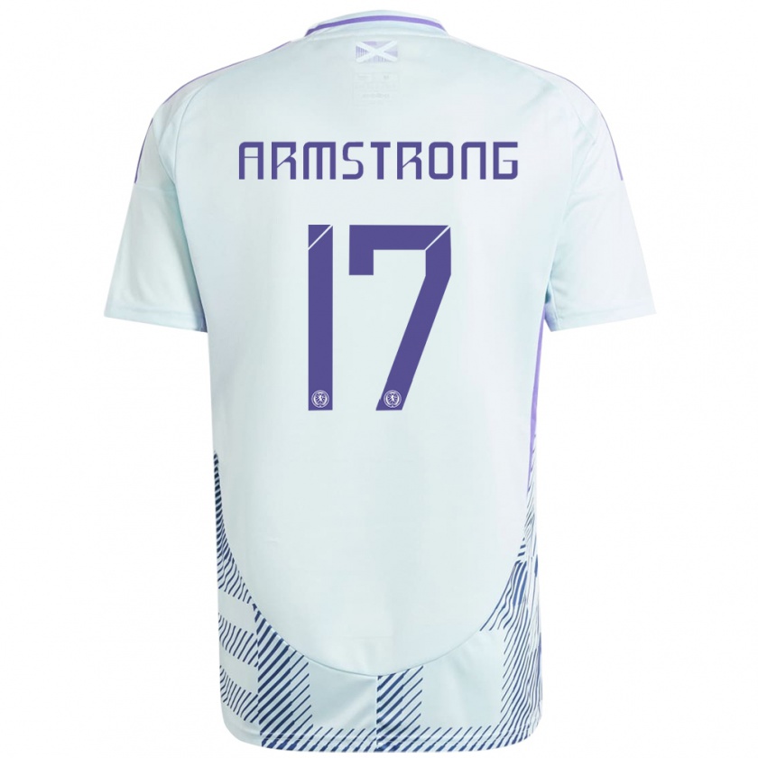 Kandiny Gyermek Skócia Stuart Armstrong #17 Világos Menta Kék Idegenbeli Jersey 24-26 Mez Póló Ing