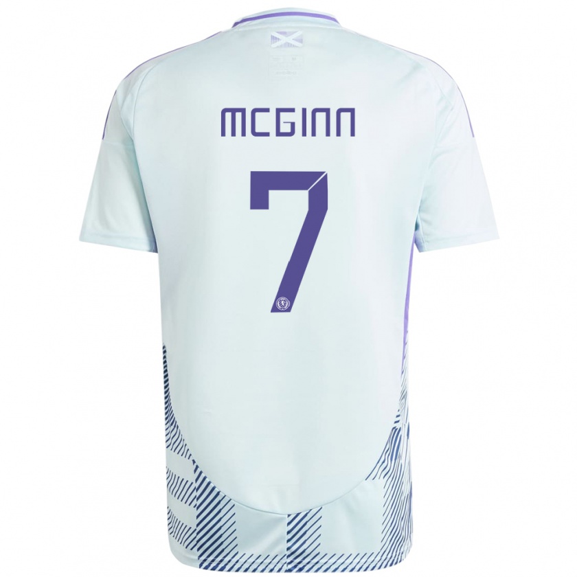 Kandiny Gyermek Skócia John Mcginn #7 Világos Menta Kék Idegenbeli Jersey 24-26 Mez Póló Ing