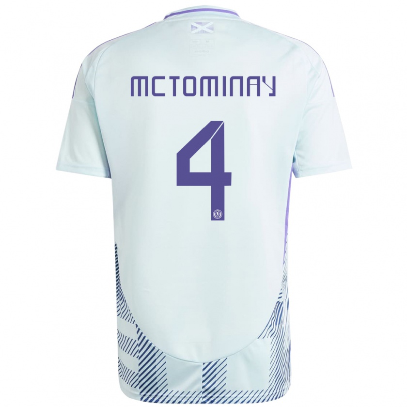 Kandiny Gyermek Skócia Scott Mctominay #4 Világos Menta Kék Idegenbeli Jersey 24-26 Mez Póló Ing